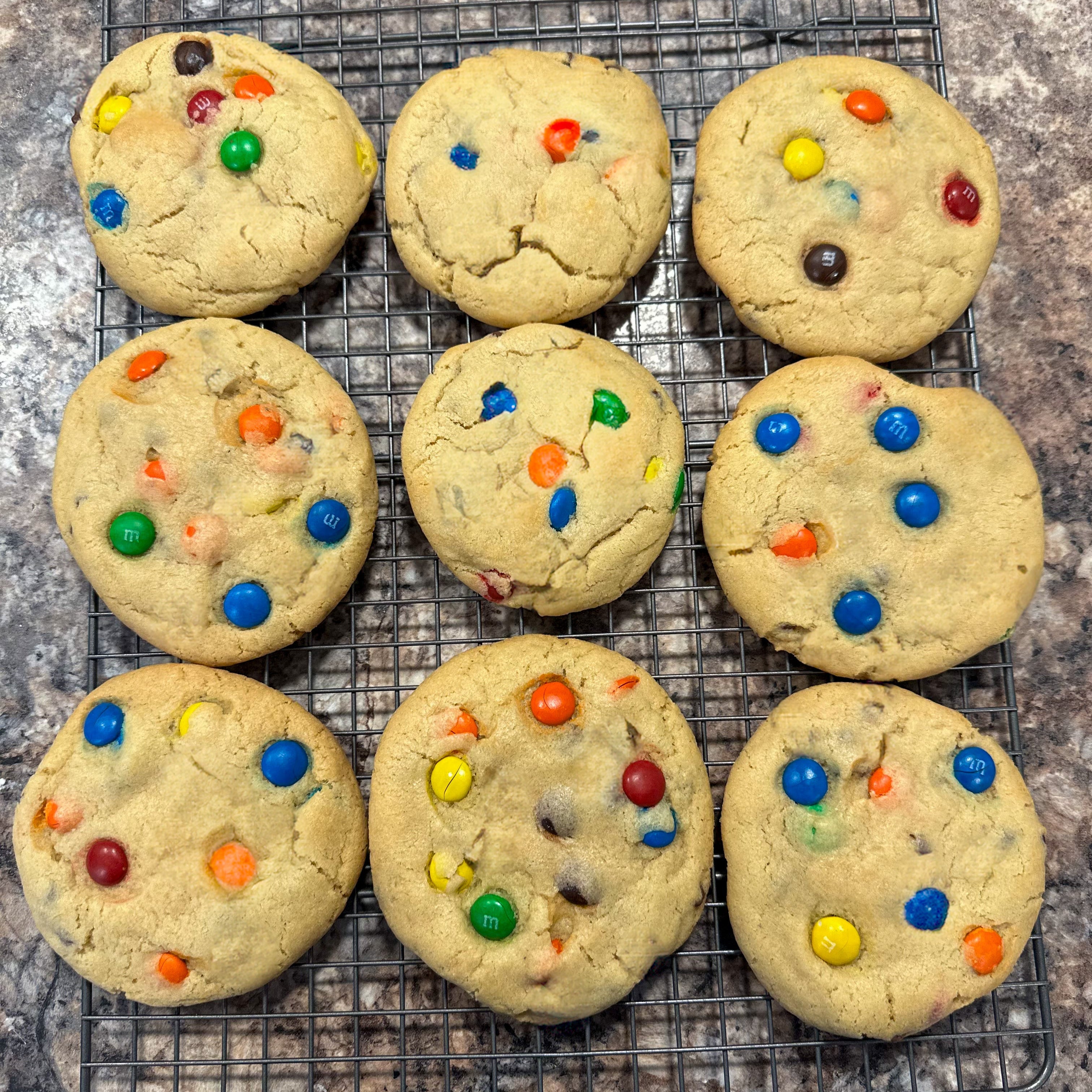 Colorful M&M Cookies